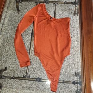 (SOLD) URBAN OUTFITTERS orange metallic bodysuit